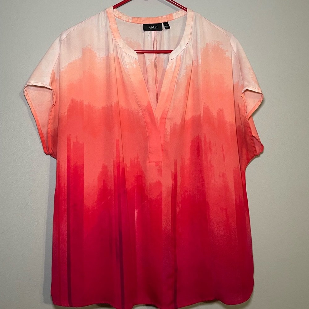 Apt. 9 Women's Coral Ombre Blouse XL GUC